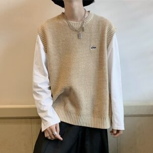 【21】圆领针织马甲背心男潮牌休闲无袖毛衣A079-0127-P35图片