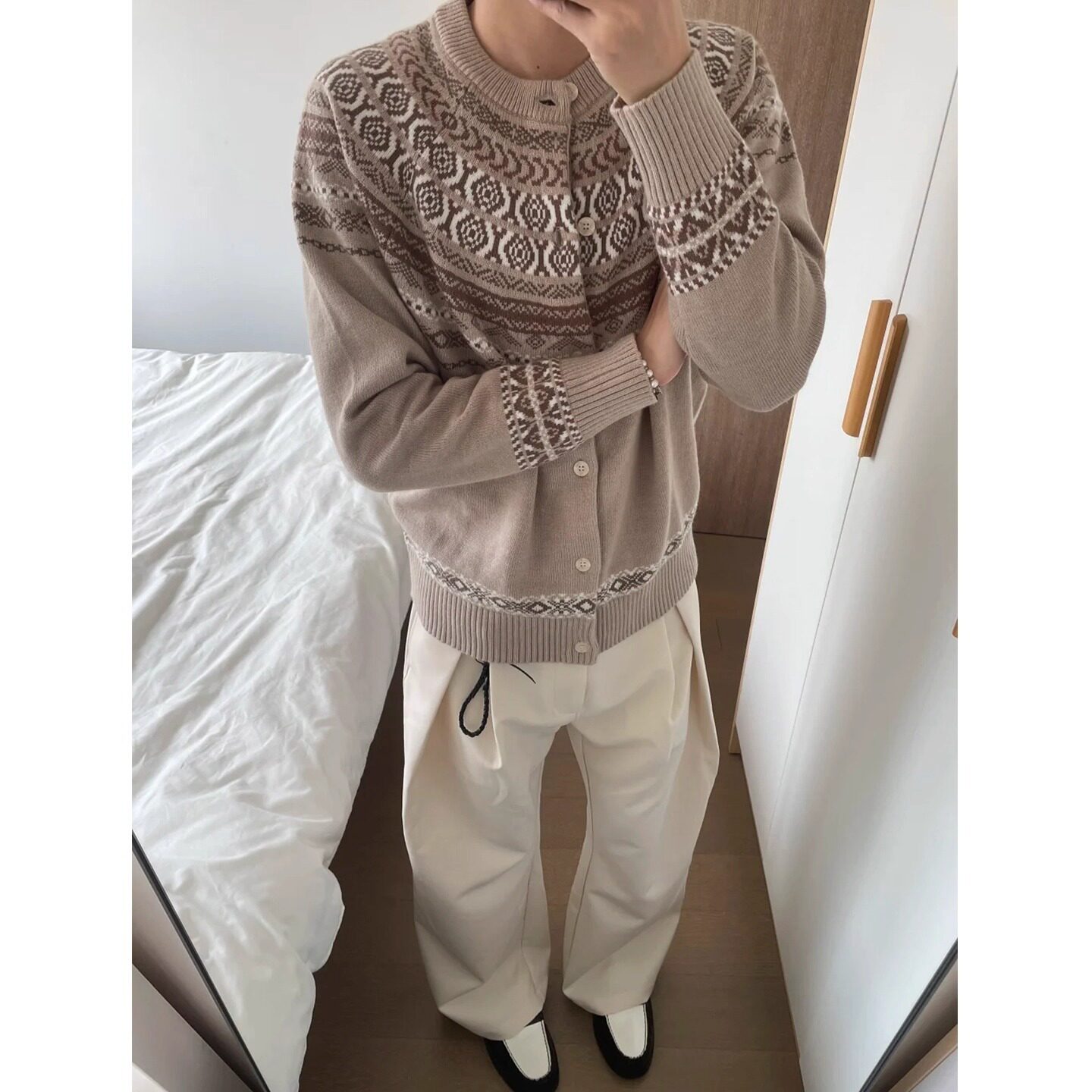 【7】5开衫毛衣男女秋冬季保暖宽松提花外套A079MY9817-P57，男装针织衫/毛衣，电商A079