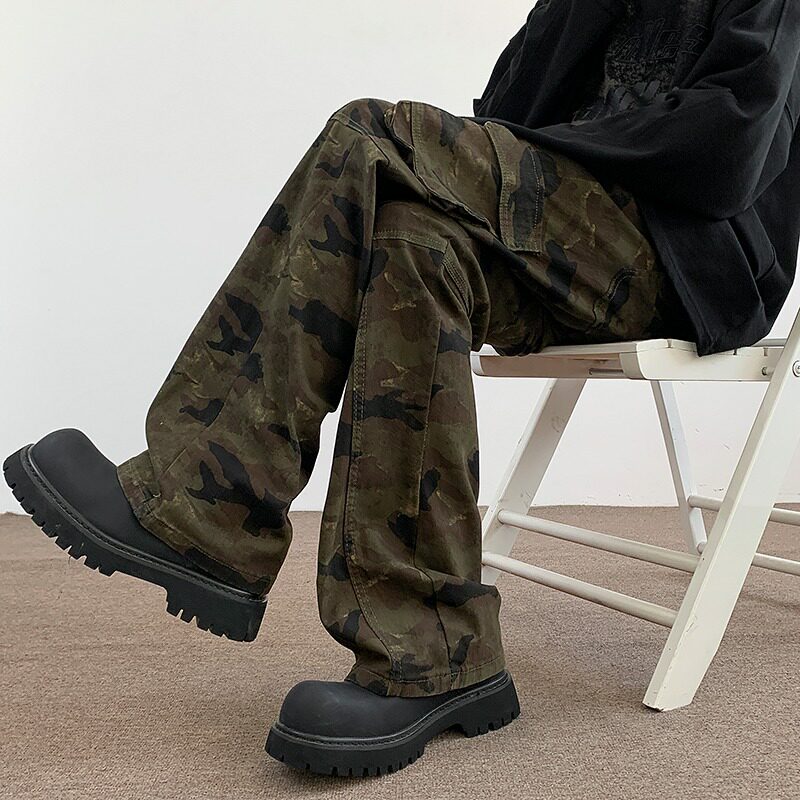 [289]迷彩工装裤弹力修身牛仔裤复古休闲裤男女款A079-K711-P44,男装牛仔裤,电商A079