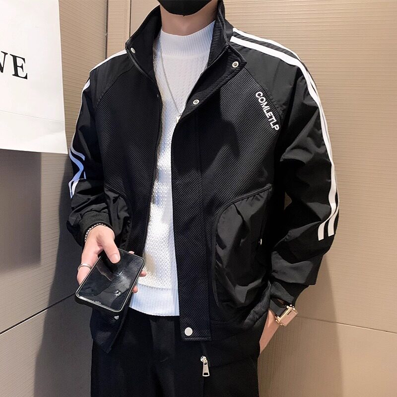 【111】休闲撞色夹克上衣2025新款男士秋装男款A079-JK03-P59,男装夹克,电商A079