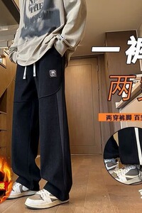 【235】5休闲裤男款卫裤运动宽松直筒阔腿长裤A079-K170加绒-P38图片