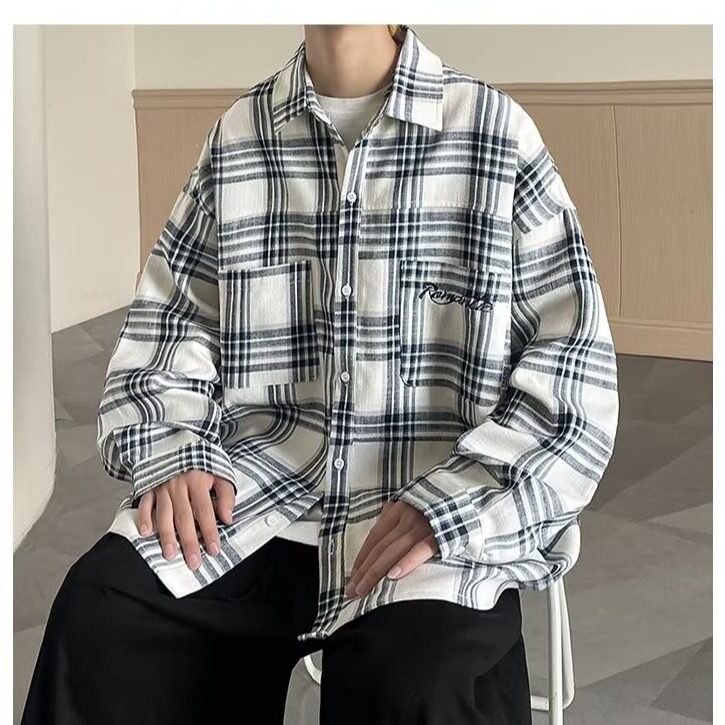 【网图4】格子长袖衬衫男女春秋季A079-7002-P36,男装衬衫,电商A079