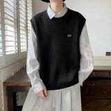 【21】圆领针织马甲背心男潮牌休闲无袖毛衣A079-0127-P35，男装背心/马甲，电商A079