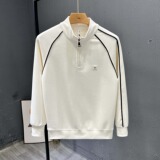 【网100】2025秋季新款时尚百搭半拉链立领卫衣男士A079-W128-P43，男装卫衣，电商A079