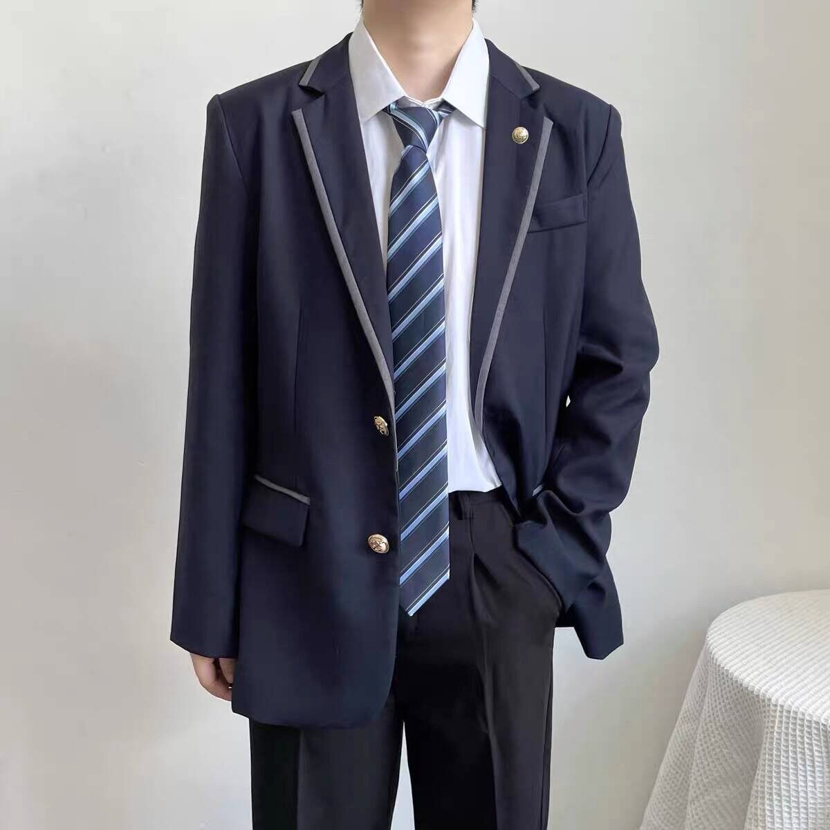 【网45】日系西装学院风校园DK西服外套制服班服校A079-W72-P62,男装西服套装,电商A079