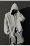 【226】秋冬连帽开衫男女宽松纯色毛衣外套A079-MY628-P55，男装针织衫/毛衣，电商A079