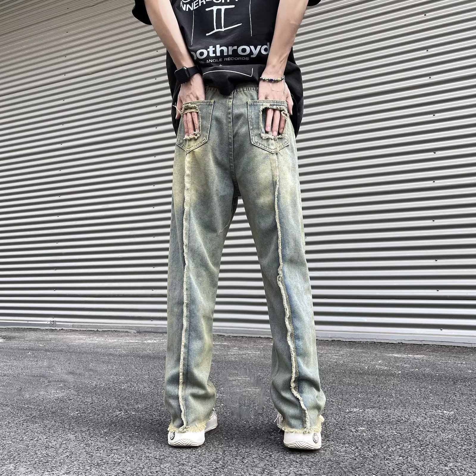 【7】牛仔裤男冬季直筒oversize阔腿裤A079-C611-P30,男装牛仔裤,电商A079