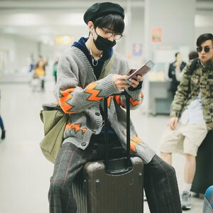 【网】2秋冬款针织衫慵懒风开衫毛衣男外套A079-B37-P42图片