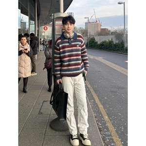 【7】polo领条纹毛衣男女秋冬老钱风新款翻领A079-MY9823-P58