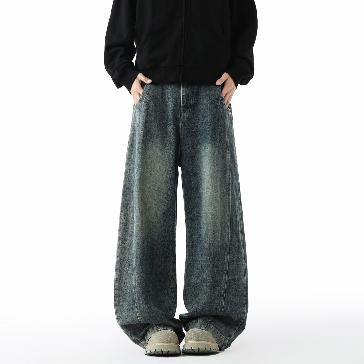 【079】牛仔裤男士做旧水洗直筒裤宽松休闲长裤A079-K8898-P41，男装牛仔裤，电商A079