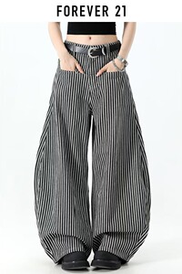 [002]宽松条纹牛仔裤新款高腰显瘦直筒休闲阔腿裤A079-8053-P52图片