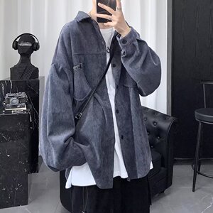 【216】长袖灯芯绒衬衫潮百搭纯色时尚新款A079-CS011-P34图片