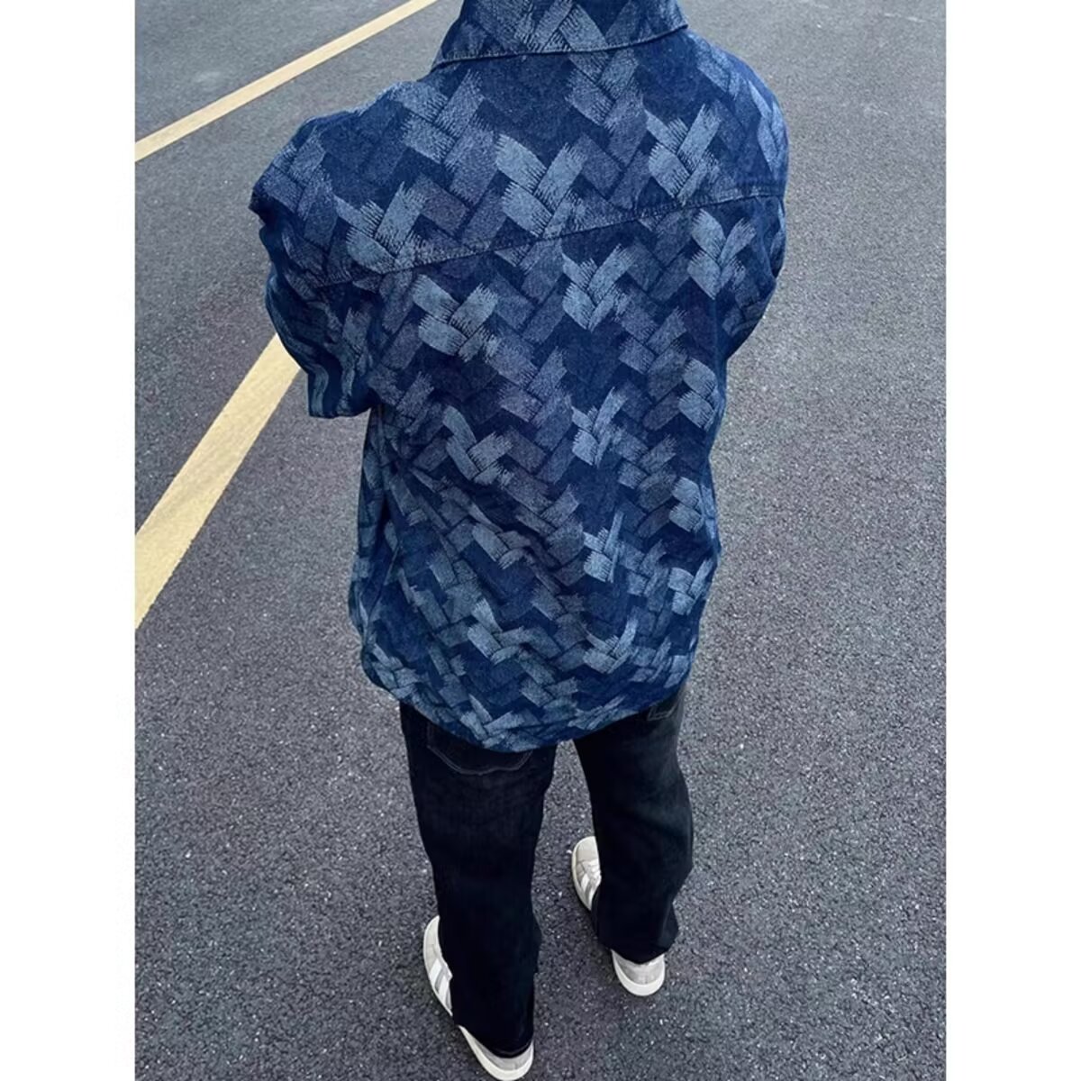 【001】水洗做旧牛仔外套男秋宽松百搭立领长袖夹克A079-C06-P54,男装工装外套,电商A079
