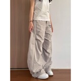 褶皱解构弯刀裤男女宽松休闲百搭阔腿拖地伞兵A079-K2025-P29，男装休闲裤，电商A079