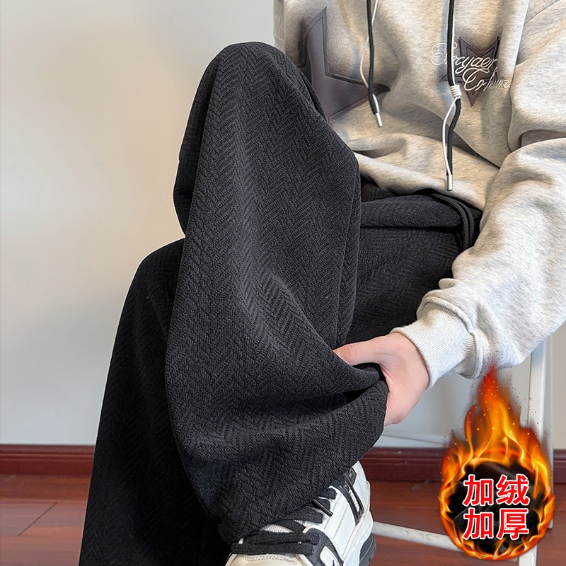 【002】加绒纹针织卫裤男款A079-K602加绒2-P45，男装休闲裤，电商A079