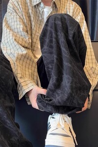 【网98】扎染灯芯绒裤子男直筒宽松阔腿长裤A079-K169-P35-37图片
