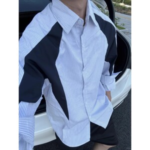 【网12】25纹长袖衬衫男女宽松休闲衬衣A079-ZY48-P39图片