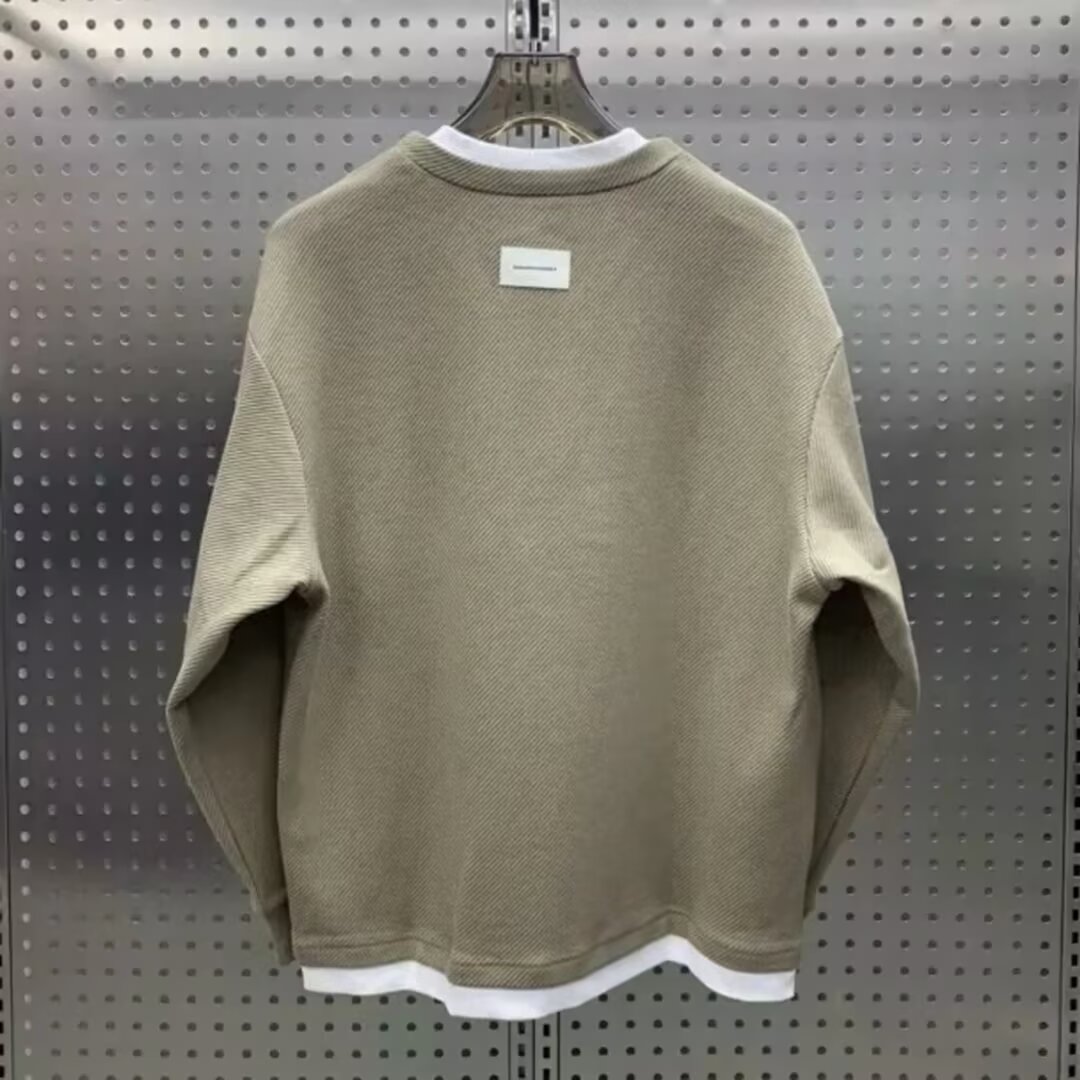 【网140】25秋季新款廓形假两件V领长袖卫衣A079-M361-P35,男装卫衣,电商A079