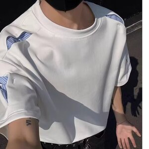 [003]假两件短袖T恤男宽松百搭休闲半袖体恤衣服A079-D920-P28图片