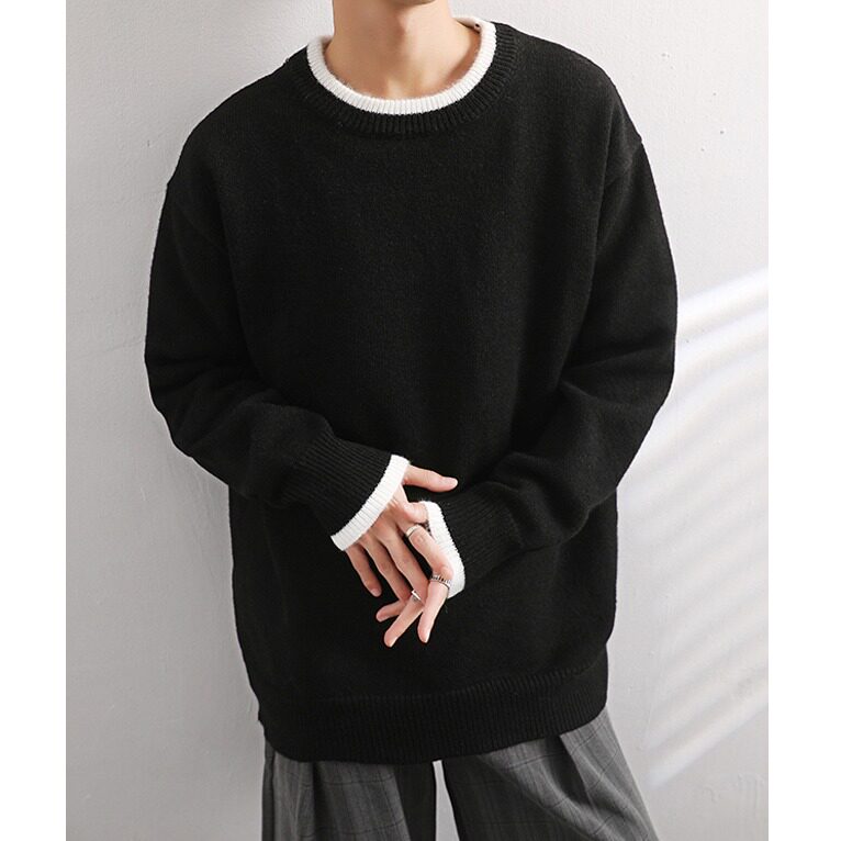 【网3225】宽松长袖针织衫A079-2314-P49，男装针织衫/毛衣，电商A079