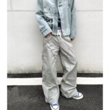 【网88】2025秋季泼墨弯刀牛仔裤宽松长裤A079-7301-P67，男装牛仔裤，电商A079