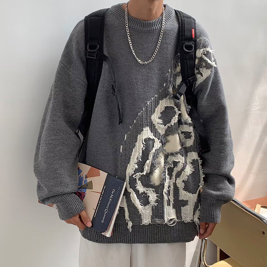 【网108】拼色冬季毛衣男士针织衫A079-7116-P41,男装针织衫/毛衣,电商A079