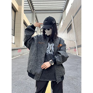 【网77】字母刺绣棒球服夹克男嘻哈宽松小众高街外套A079-G90-P49图片