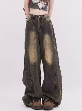 【175】蓝色做旧微喇牛仔裤A079-K798-P57