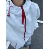 【13】拼色连帽冲锋衣外套女韩版休闲双拉链夹克A079-W040-P47，男装夹克，电商A079