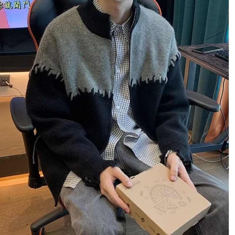 【172】休闲针织开衫外套男秋冬新款宽松外穿线衣A079-886-P58