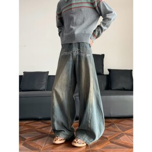 【网113】牛仔裤男秋冬做旧潮流直筒裤A079-8009-P54图片
