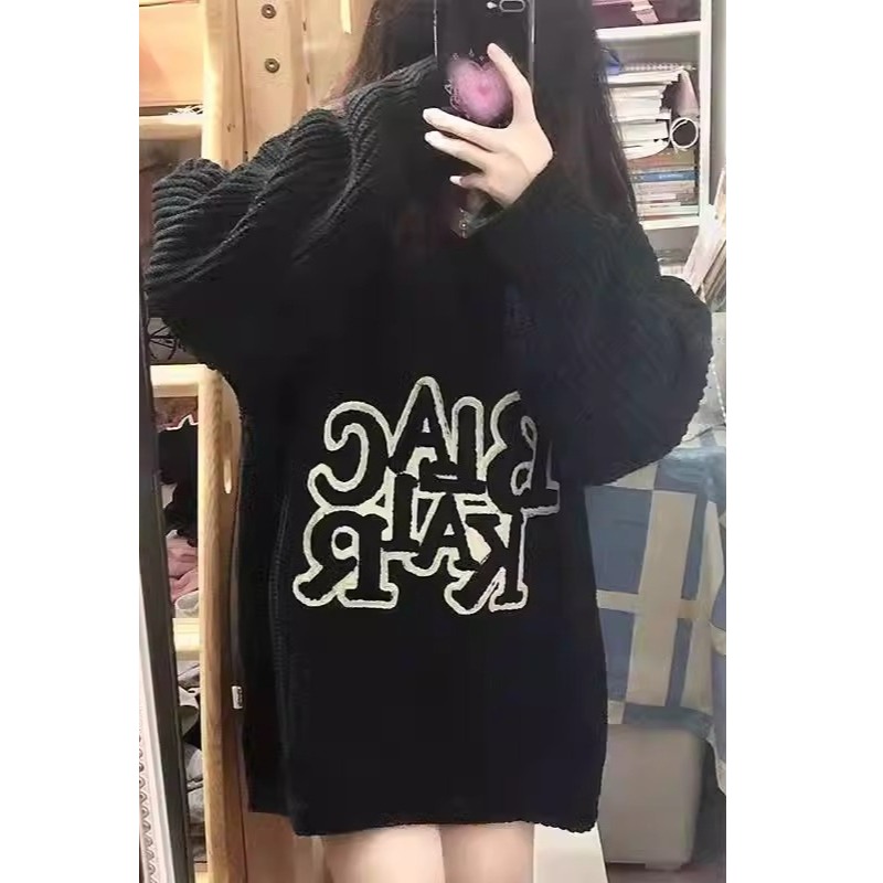 【59】刺绣圆领针织衫女秋冬新款潮宽松百搭A079-MY03-P49，男装针织衫/毛衣，电商A079