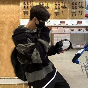 【2】针织衫卫衣男连帽针织衫连帽宽松毛衣外套男A079- M52-P52图片