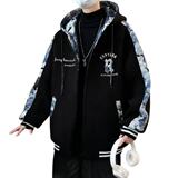 【网160】5松休闲夹克青少年超大码开衫卫衣A079-WY007-P62-65，男装夹克，电商A079