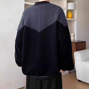 【211】撞色拼接毛衣外套男翻领针织开衫A0789-MY205-P57图片