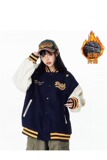 【001】5加绒加厚条纹撞色棒球服插肩袖外套夹克A078-J2512-P74，男装夹克，电商A079