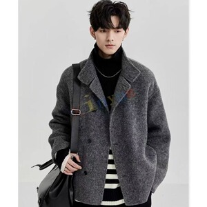 【98】25男装冬季高端羊毛双面呢夹克大翻领A079-8268-P65,男装夹克,电商A079