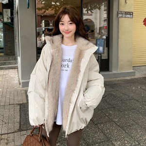【151】拼接毛领花苞派克服棉斯男女外套A079-8856-P109图片