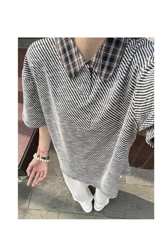 [012]T恤男士新款潮牌美式翻领polo衫宽松A079-D913-P37,男装T恤,电商A079