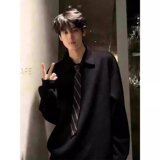 [012]领带翻领卫衣男款正肩内搭打底polo衫A079-HY12-P42，男装T恤，电商A079