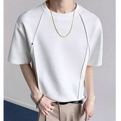 [003]男士短袖T恤圆领半袖宽松体恤男装落肩袖潮流A079-D911-P27