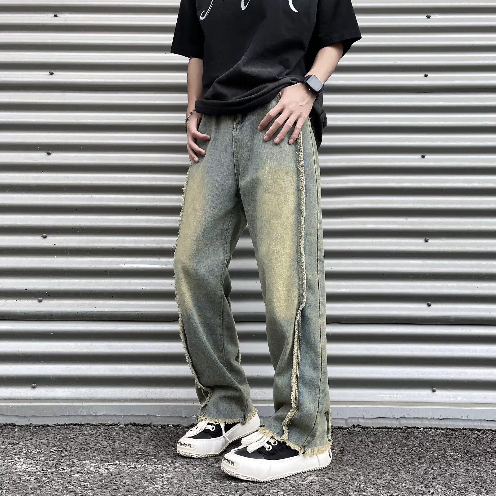 【7】25牛仔裤男冬季直筒oversize阔腿裤A079-C611-P30,男装牛仔裤,电商A079