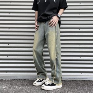 【7】25牛仔裤男冬季直筒oversize阔腿裤A079-C611-P30图片