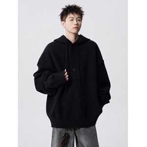 【001】纯色连帽针织衫男款秋帽卫衣痞帅毛衣A079-Y79-P53图片