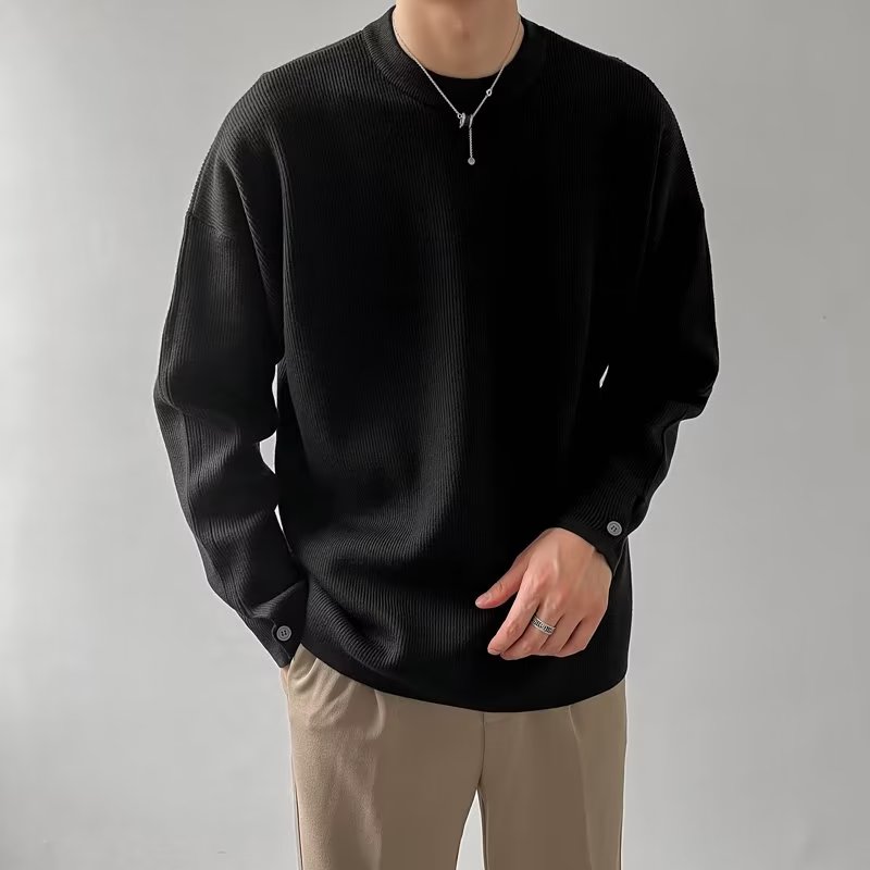 【32】5宽松半高领毛衣男冬季基打底纯中领针织衫A079-2335-P54，男装T恤，电商A079