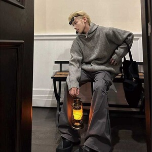 【002】连帽纯色毛衣针织衫男外套A079-MY114-P51图片