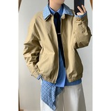 【079】撞色格子拼接假两件外套夹克飞行服外套A079-JK902-P60，男装夹克，电商A079