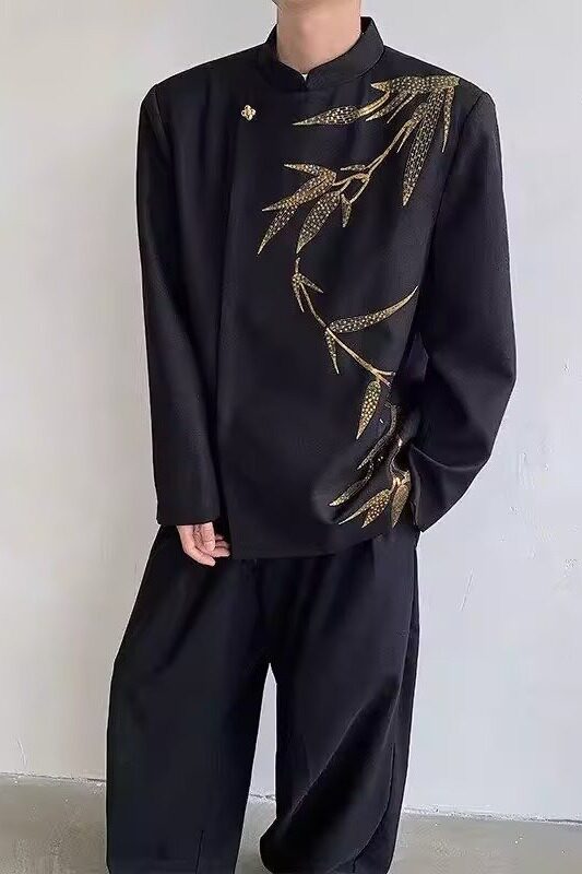 [001]男衣服立领中山装金竹刺绣礼服西装外套A079-XZ331-P69,男装西服套装,电商A079