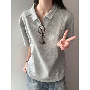 [012]polo衫短袖t恤男女款拼接翻领A079-D910-P30图片