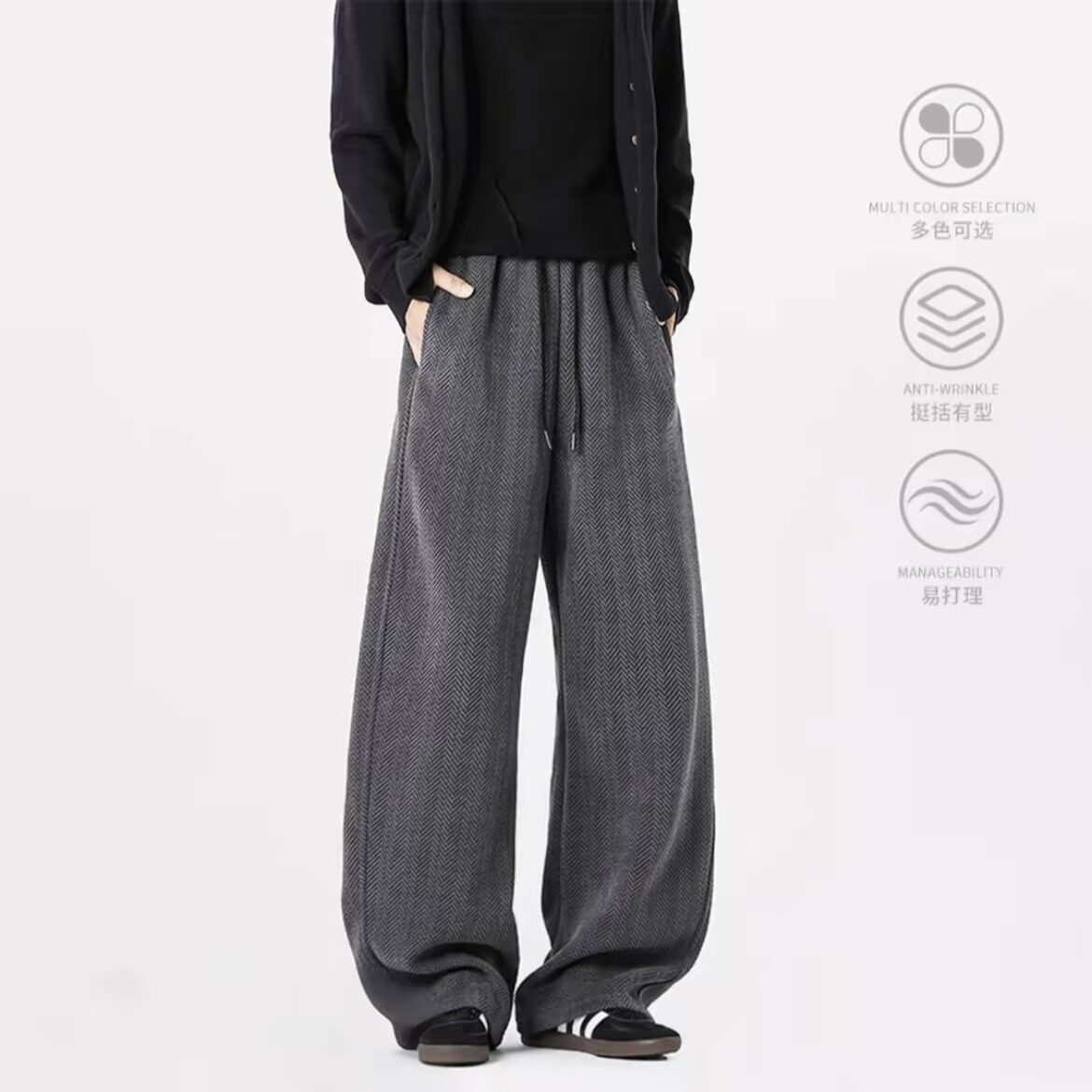 【237】秋季潮牌宽松直筒运动裤美式复古休闲卫裤A079-K05-P49,男装休闲裤,电商A079